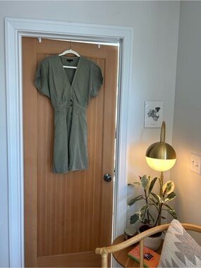 Quince Vintage Wash Tencel Button Front Dress NWOT